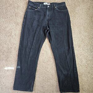 Levi's 505 Regular Fit Jeans Mens Tag 36x30 Act 36x29 Black Straight Leg Cotton